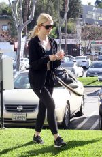 ELLE FANNING Arrives at a Gym in Los Angeles 01/14/2018