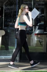 ELLE FANNING Heading to a Gym in Los Angeles 01/13/2018