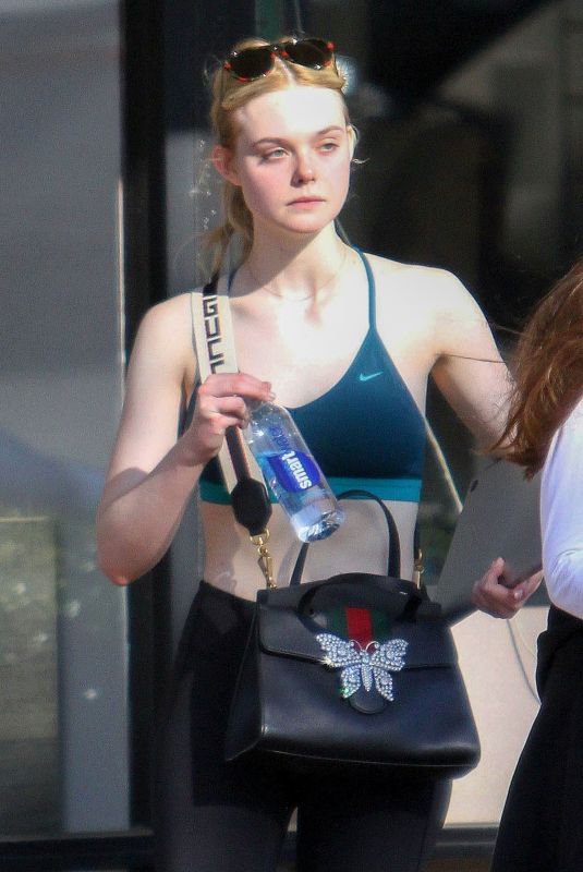 ELLE FANNING Heading to a Gym in Los Angeles 01/13/2018