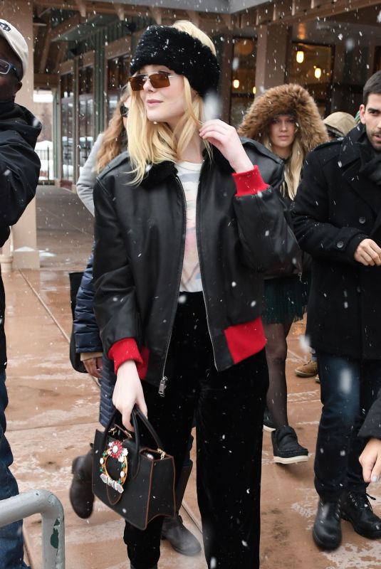 ELLE FANNING Out at 2018 Sundance Film Festival 01/20/2018