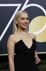 EMILIA CLARKE at 75th Annual Golden Globe Awards in Beverly Hills 01/07/2018