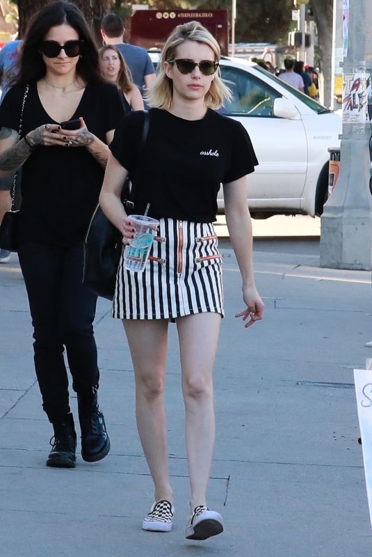 EMMA ROBERTS in Short Skirt Shopping at Melrose Trading Post 01/28/2018