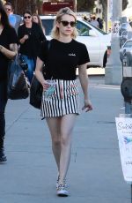 EMMA ROBERTS in Short Skirt Shopping at Melrose Trading Post 01/28/2018
