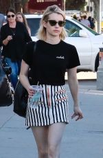 EMMA ROBERTS in Short Skirt Shopping at Melrose Trading Post 01/28/2018