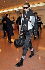 GIGI HADID Arrives in Tokyo 01/25/2018