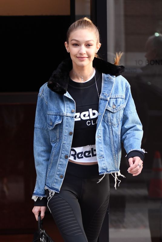 GIGI HADID Leaves Her Apartment in New York 01/19/2018
