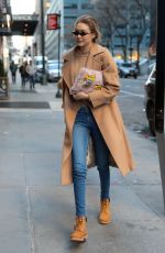 GIGI HADID Out and About in New York 01/13/2018