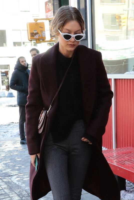 GIGI HADID Out in New York 01/06/2018