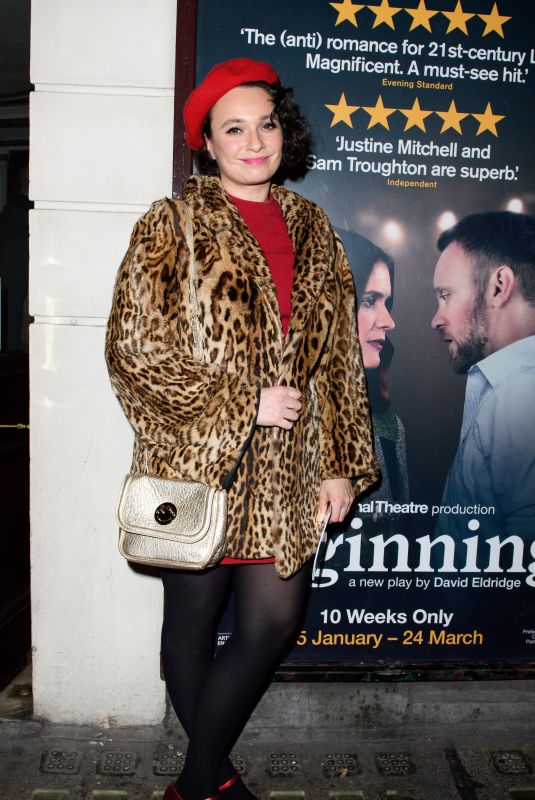 GIZZIE ERSKINE at Beginning Opening Night at Ambassadors Theatre in London 01/23/2018
