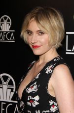GRETA GERWIG at Los Angeles Film Critics Association Awards 01/13/2018