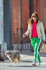 HELENA CHRISTENSEN Out with Her Dog in New York 01/28/2018