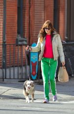 HELENA CHRISTENSEN Out with Her Dog in New York 01/28/2018