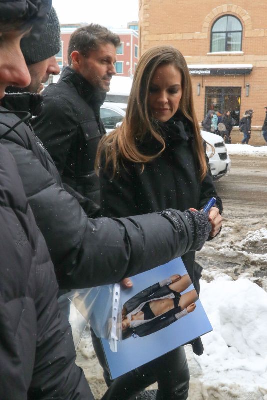 HILARY SWANK Out and About in Park City 01/20/2018