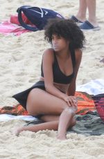 IMAAN HAMMAM in Bikini at Ipanema Beach in Rio De Janeiro 01/05/2018