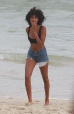 IMAAN HAMMAM in Bikini at Ipanema Beach in Rio De Janeiro 01/05/2018