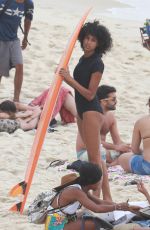 IMAAN HAMMAM in Bikini at Ipanema Beach in Rio De Janeiro 01/05/2018