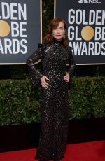 ISABELLE HUPPERT at 75th Annual Golden Globe Awards in Beverly Hills 01/07/2018