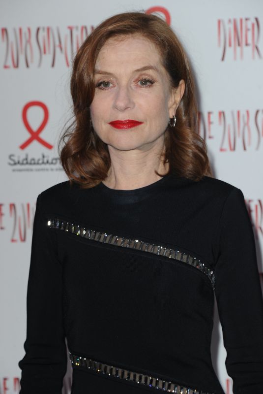 ISABELLE HUPPERT at Sidaction Gala Dinner in Paris 01/25/2018