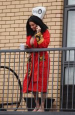 JEMMA LUCY Out on the Balcony in Manchester 01/27/2018
