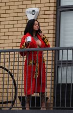 JEMMA LUCY Out on the Balcony in Manchester 01/27/2018