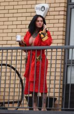 JEMMA LUCY Out on the Balcony in Manchester 01/27/2018
