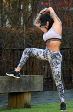JEMMA LUCY Workingout at a Park in Manchester 01/20/2018