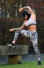 JEMMA LUCY Workingout at a Park in Manchester 01/20/2018