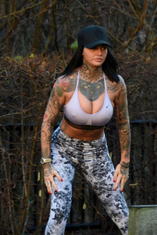 JEMMA LUCY Workingout at a Park in Manchester 01/20/2018