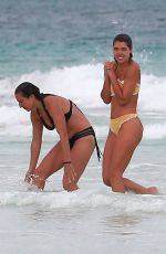 JESSICA and ASHLEY HART in Bikinis at a Beach in Tulum 01/01/2018