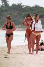 JESSICA and ASHLEY HART in Bikinis at a Beach in Tulum 01/01/2018