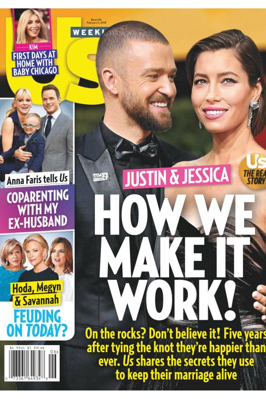 JESSICA BIEL and Justin Timberlake in US Weekly Magazine, February 5th 2018 Issue