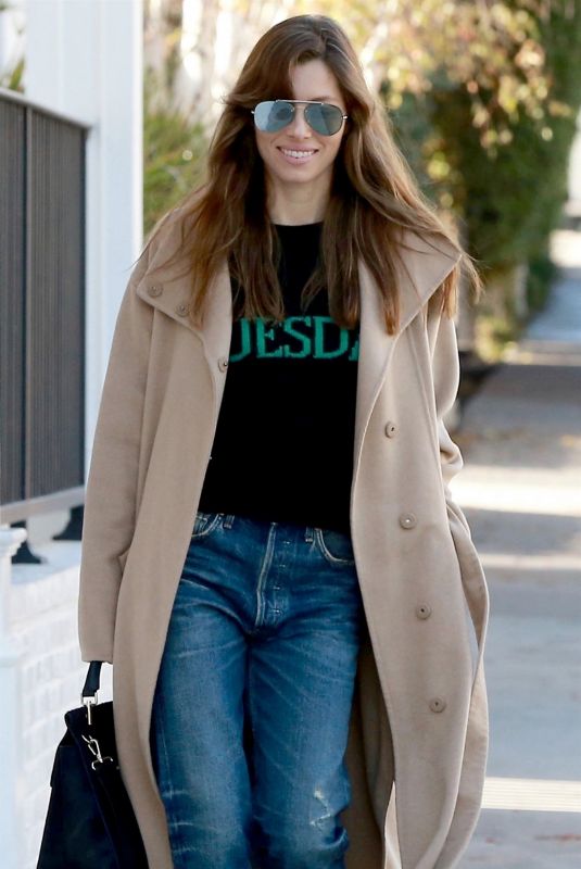 JESSICA BIEL Arrives at Au Fudge in West Hollywood 01/10/2018