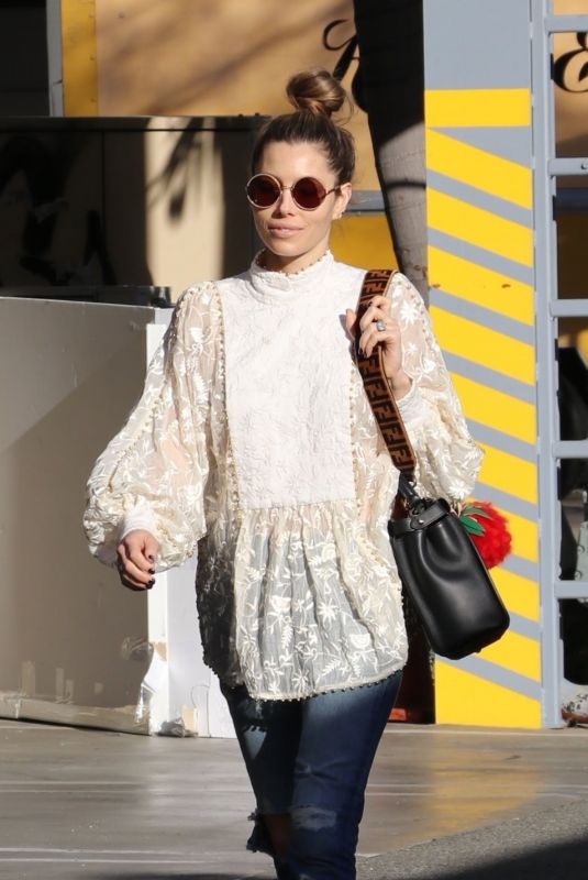 JESSICA BIEL Out Shopping in Los Angeles 01/27/2018