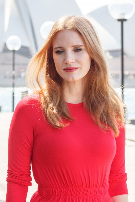 JESSICA CHASTAIN on the Set of a Photocall in Front of Sydney Opera House 01/29/2018