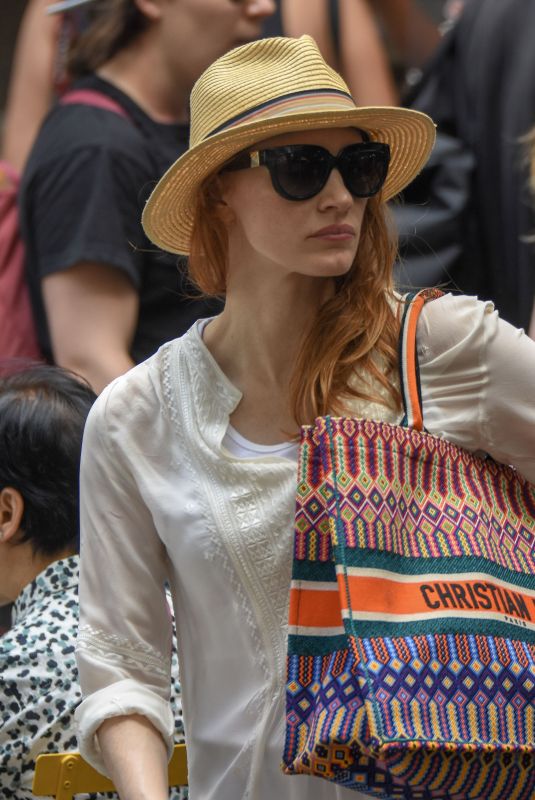 JESSICA CHASTAIN Shopping at a Market in Sydney 01/27/2018