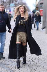 JONNA KRUPA Leaves Good Morning TVN in Warsaw 01/14/2018