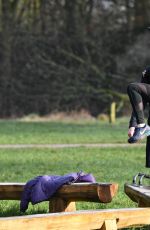 JORGIE PORTER Working Out at a Park in Manchester 01/30/2018