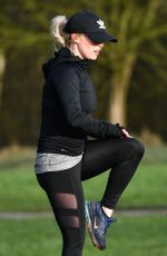 JORGIE PORTER Working Out at a Park in Manchester 01/30/2018