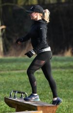 JORGIE PORTER Working Out at a Park in Manchester 01/30/2018