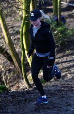 JORGIE PORTER Working Out at a Park in Manchester 01/30/2018