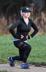 JORGIE PORTER Working Out at a Park in Manchester 01/30/2018