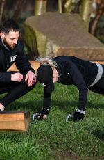 JORGIE PORTER Working Out at a Park in Manchester 01/30/2018