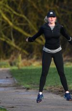 JORGIE PORTER Working Out at a Park in Manchester 01/30/2018