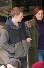 JULIA ROBERTS and Lucas Hedges on the Set of Ben is Back in New York 01/03/2018