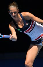 KAROLINA PLISKOVA at Australian Open Tennis Tournament in Melbourne 01/16/2018