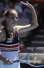 KAROLINA PLISKOVA at Australian Open Tennis Tournament in Melbourne 01/18/2018