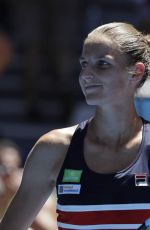 KAROLINA PLISKOVA at Australian Open Tennis Tournament in Melbourne 01/18/2018