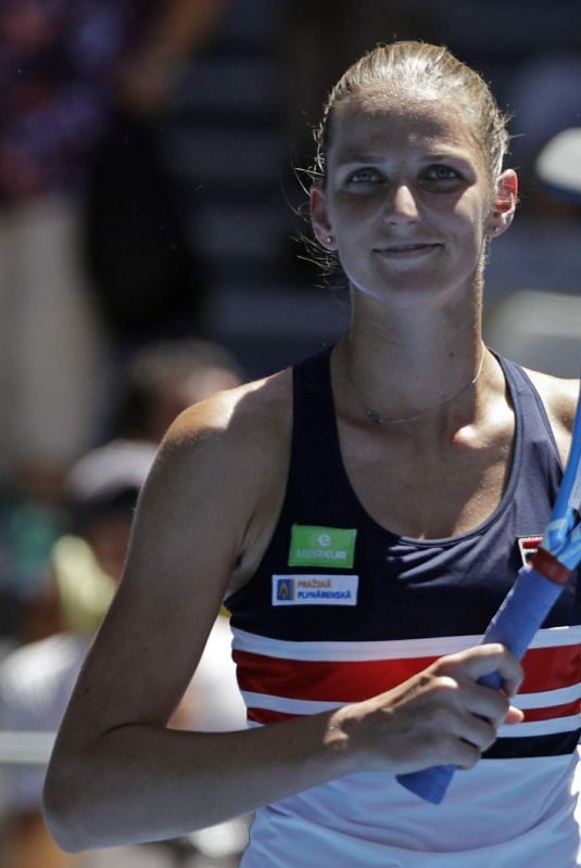 KAROLINA PLISKOVA at Australian Open Tennis Tournament in Melbourne 01/18/2018