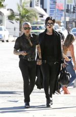 KAT VON D and Leafar Reyes Out for Lunch in West Hollywood 01/28/2018