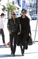 KAT VON D and Leafar Reyes Out for Lunch in West Hollywood 01/28/2018
